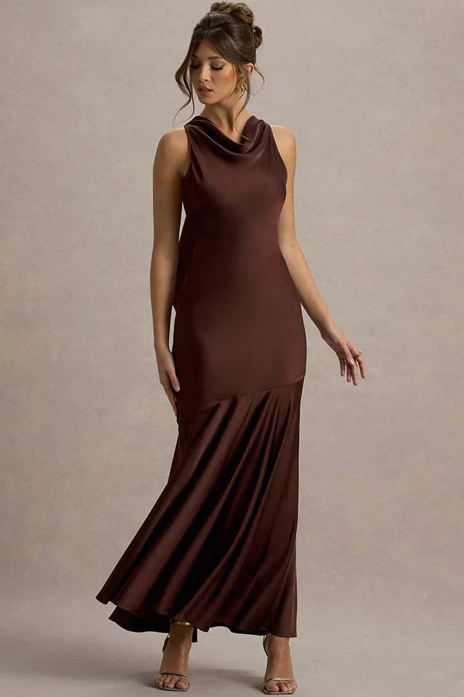 Elegant Sleeveless Backless Pleated Maxi Dress