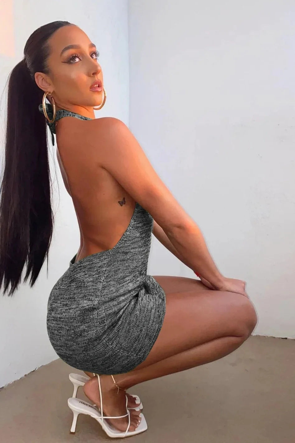 Elegant Sleeveless Bodycon Backless Mini Dresses