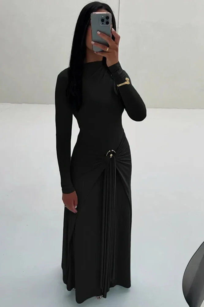 Elegant Long Sleeve Bodycon Maxi Dress