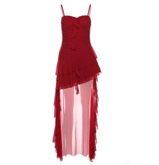 Elegant V-Neck Patchwork Maxi Dress