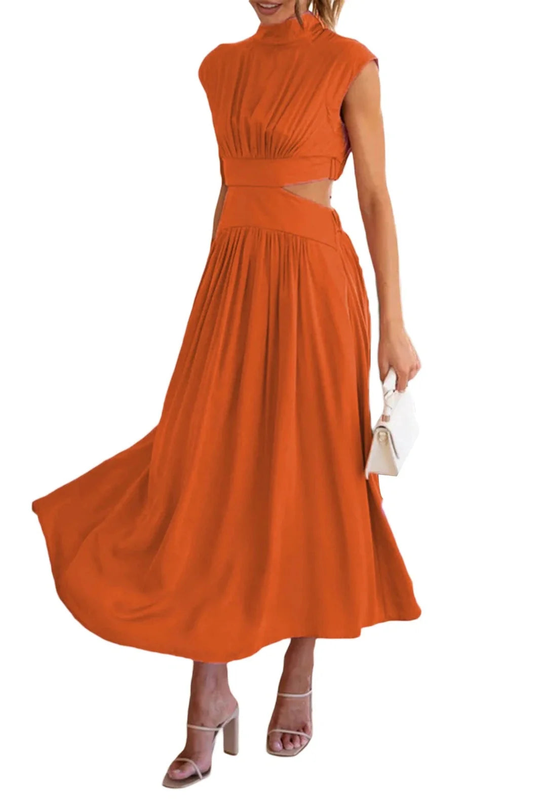 Hollow-Out Sleeveless Loose Maxi Dress