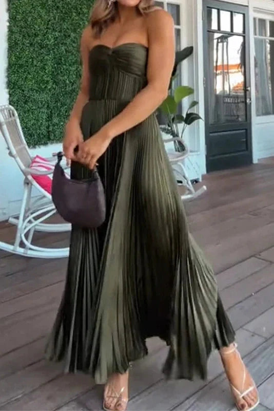 Elegant High Waist Sleeveless Backless Maxi Dress
