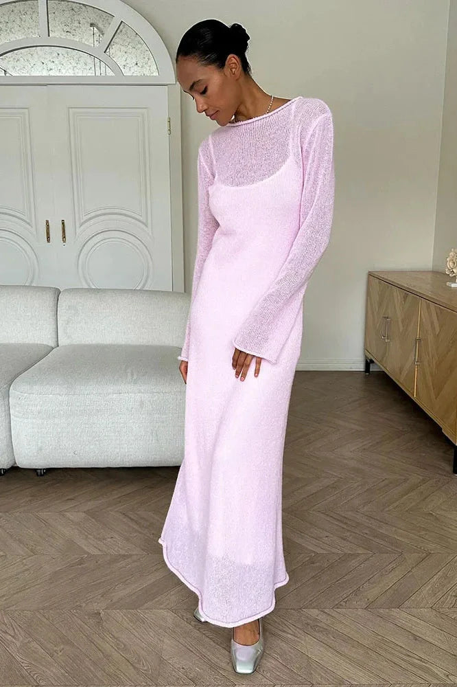 See-Through 2 Piece Maxi Dress