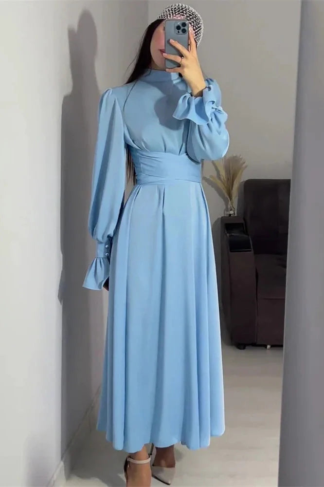 Patchwork Slim Lace-Up Maxi Dress