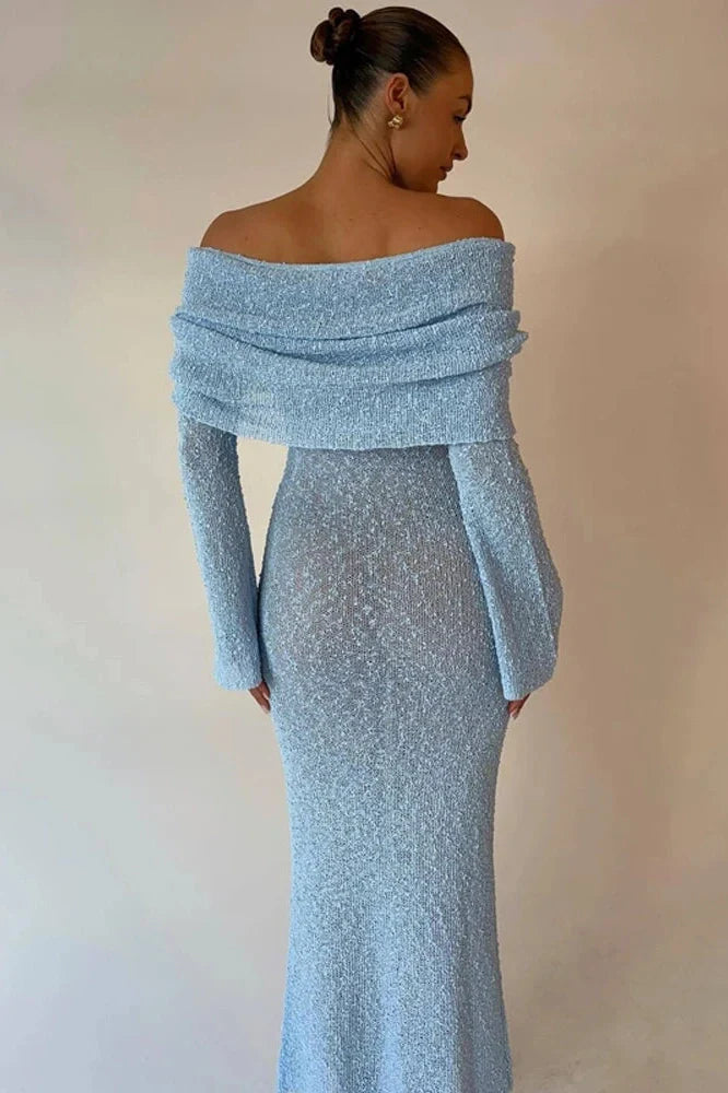 Hollow Out Patchwork High Waist Maxi Dress
