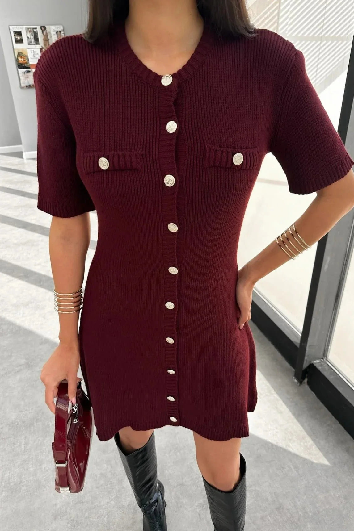 Short Sleeve Patchwork Loose Mini Dress