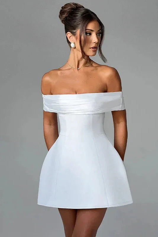 Off-shoulder Strapless Sleeveless Backless Mini Dress