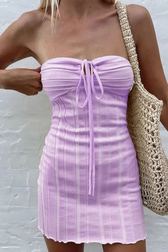 Strapless Off-Shoulder Knitted Bodycon Mini Dress
