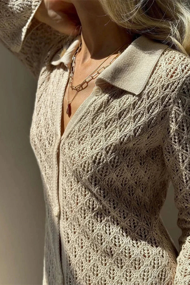 Hollow Out V-Neck Patchwork Loose Maxi Dress