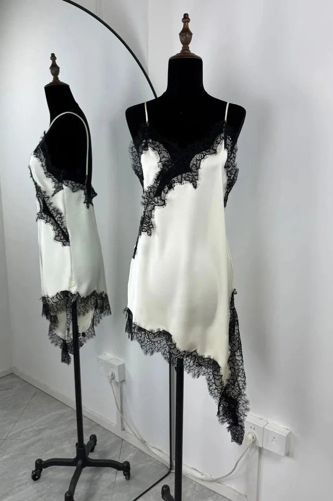 Lace Backless Patchwork V-Neck Slim Bodycon Mini Dress