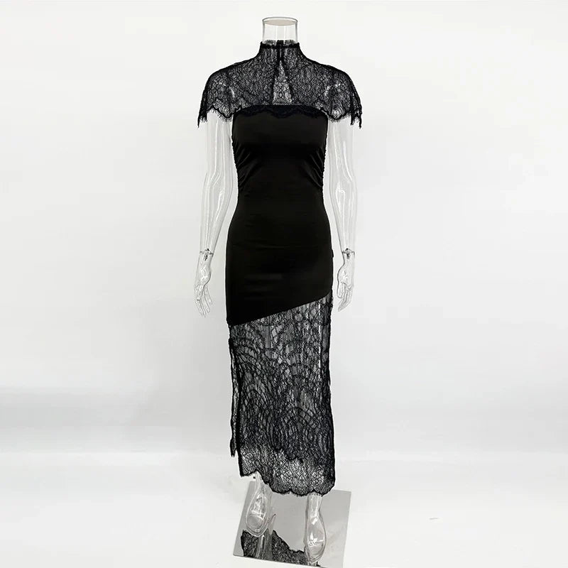 Lace Strapless Slim Backless Irregular Mini Dress