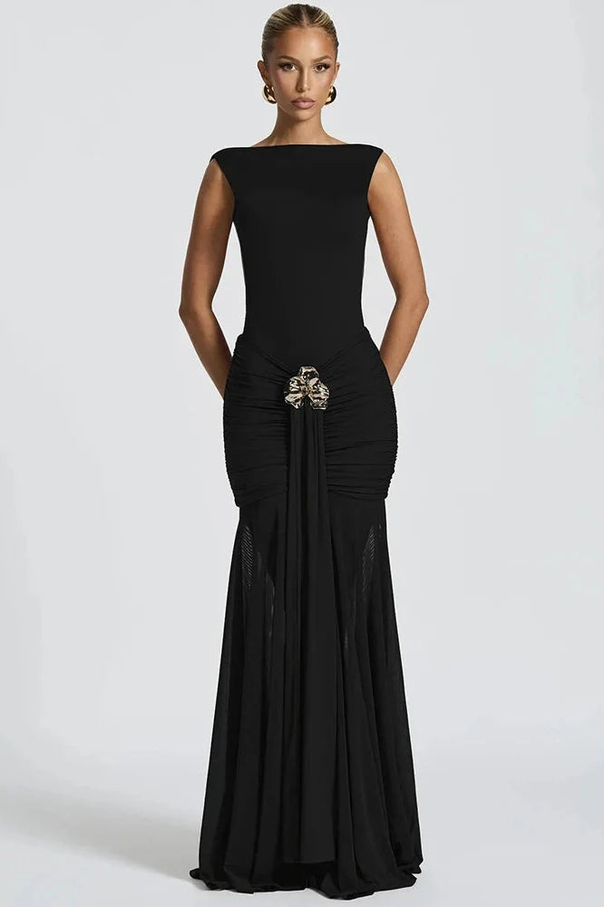 Elegant Backless Sleeveless Bodycon Maxi Dress