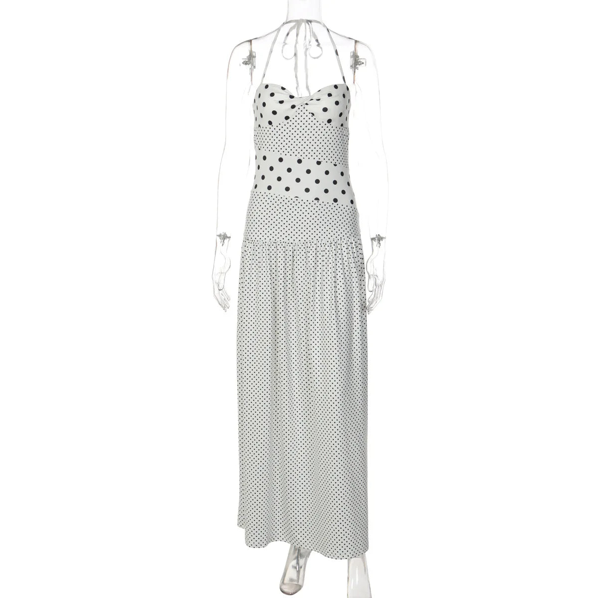 Elegant Pleated Backless Maxi Dress