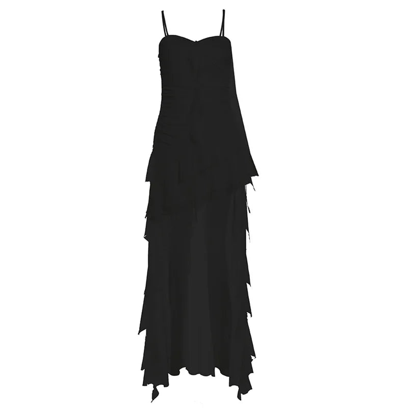 Elegant V-Neck Patchwork Maxi Dress