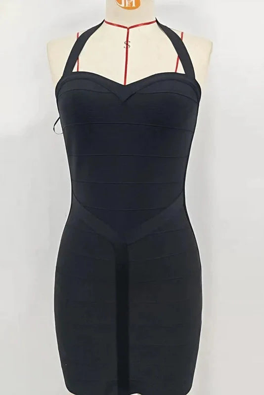 V-Neck Patchwork Slim High Waist Mini Dress