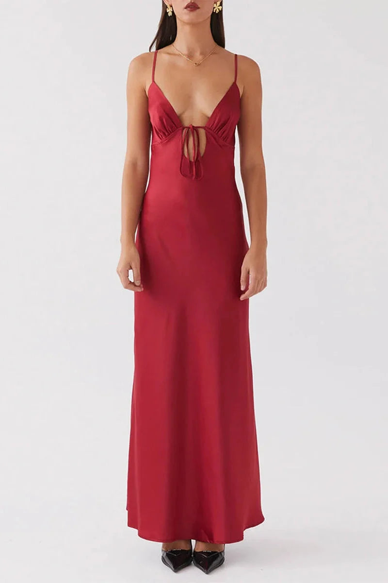 Sleeveless Tie-Up Backless Maxi Dress