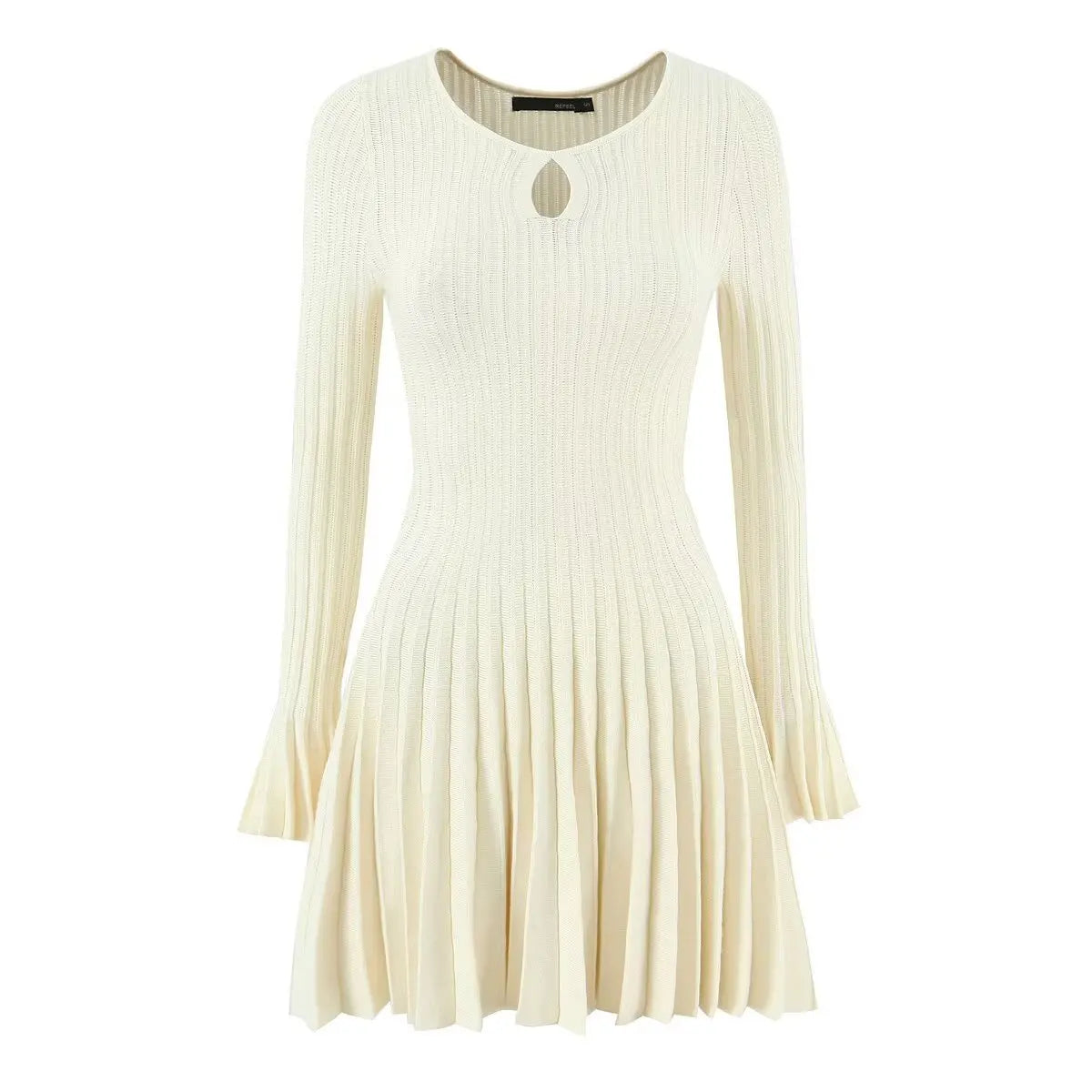 Hollow Out High Waist Long Sleeve Mini Dress