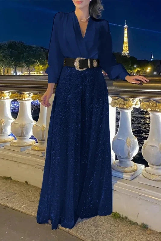 Elegant Loose V Neck Maxi Dress
