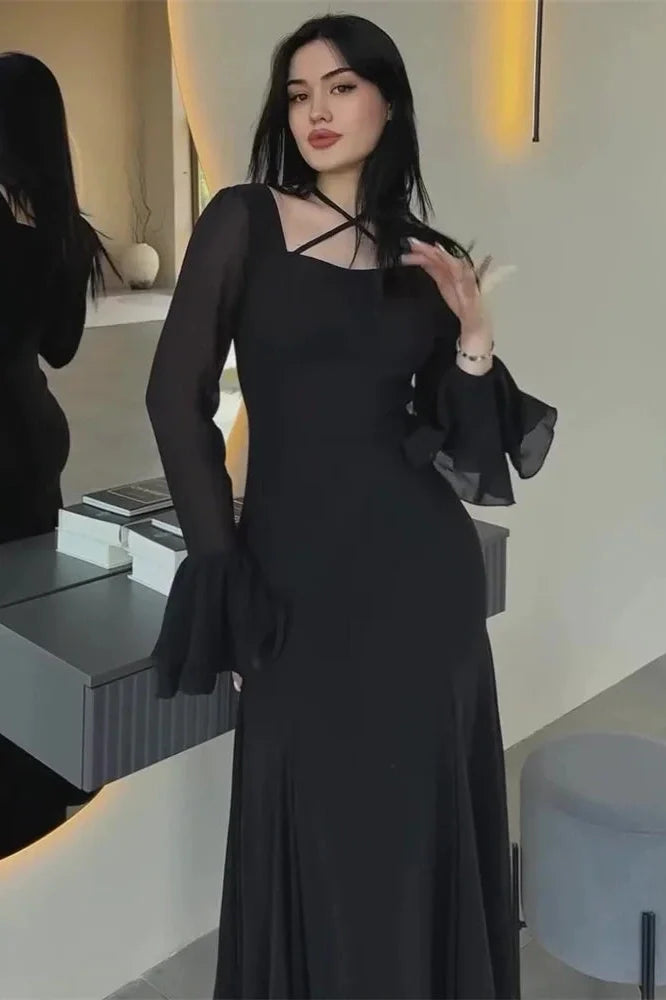 Patchwork Slim High Waist Maxi Dress