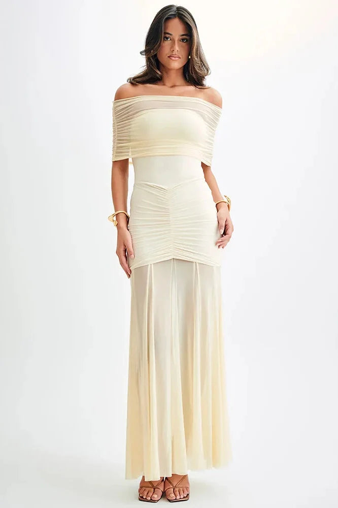 Off-shoulder Strapless Sleeveless Backless Maxi Dress