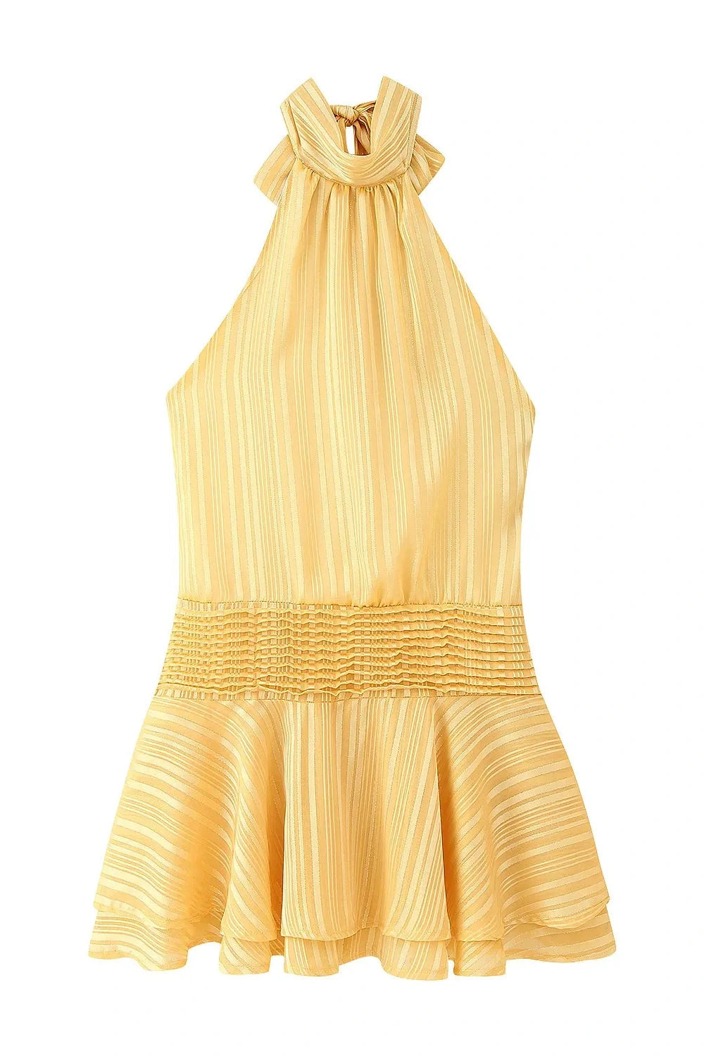 Elegant Pleated Backless Sleeveless High Waist Mini Dress