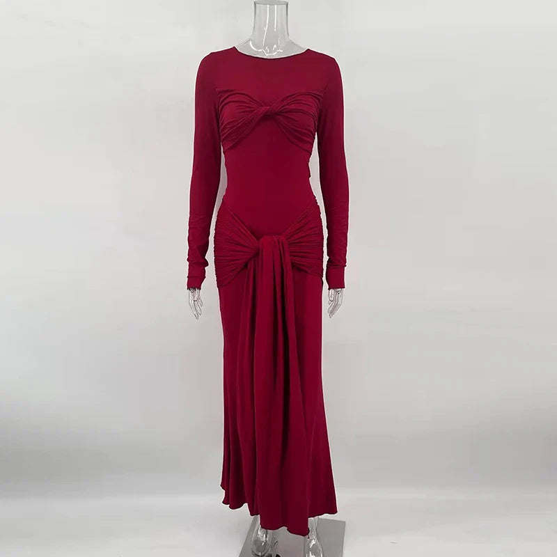 Elegant Long Sleeve Bodycon Maxi Dress