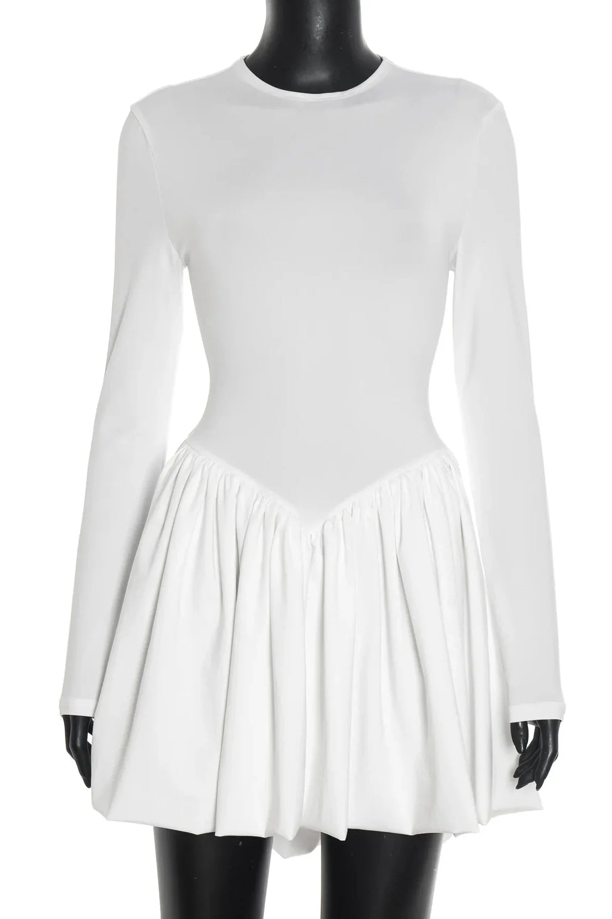 Elegant Hollow Button Slim High Waist Mini Dress