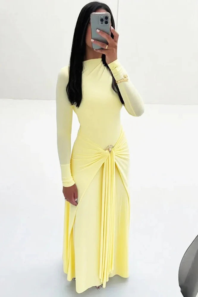 Elegant Long Sleeve Bodycon Maxi Dress