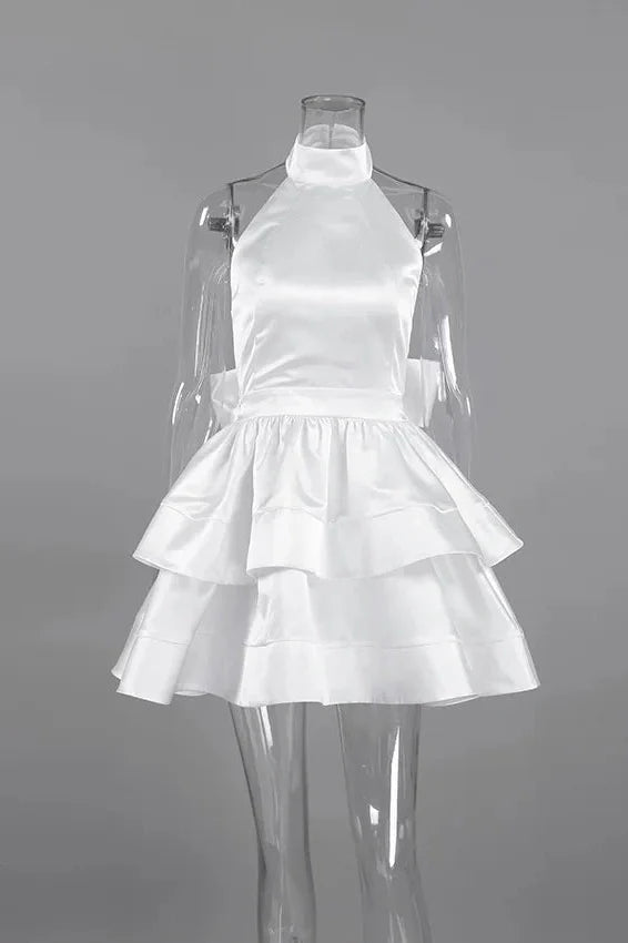 Elegant High Waist Backless Mini Dress