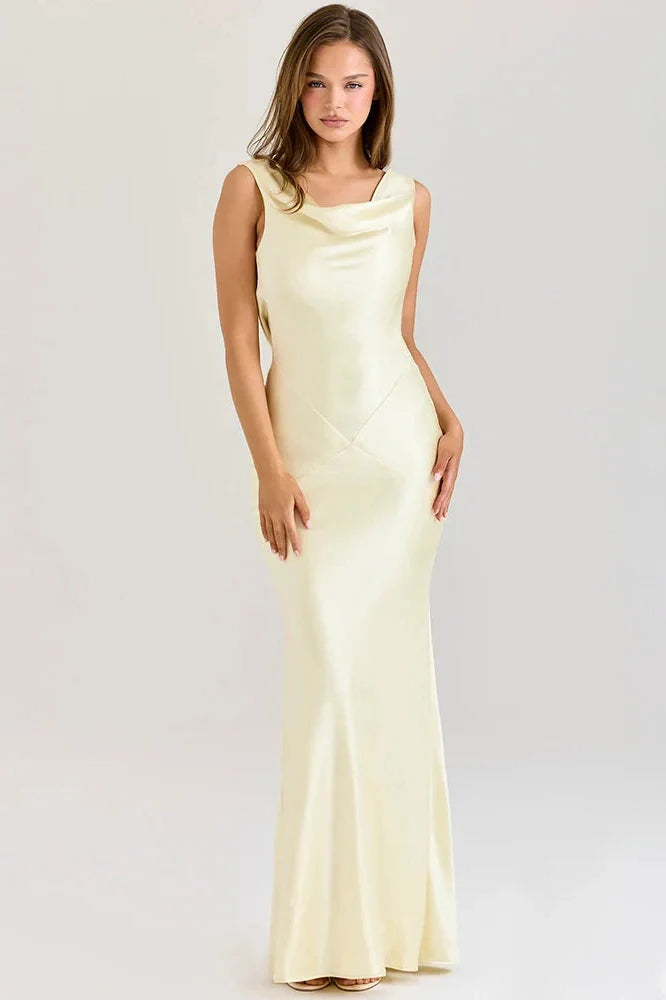 Elegant Backless Sleeveless High Waist Maxi Dress