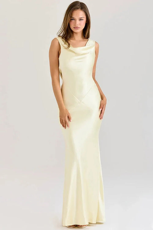 Elegant Backless Sleeveless High Waist Maxi Dress