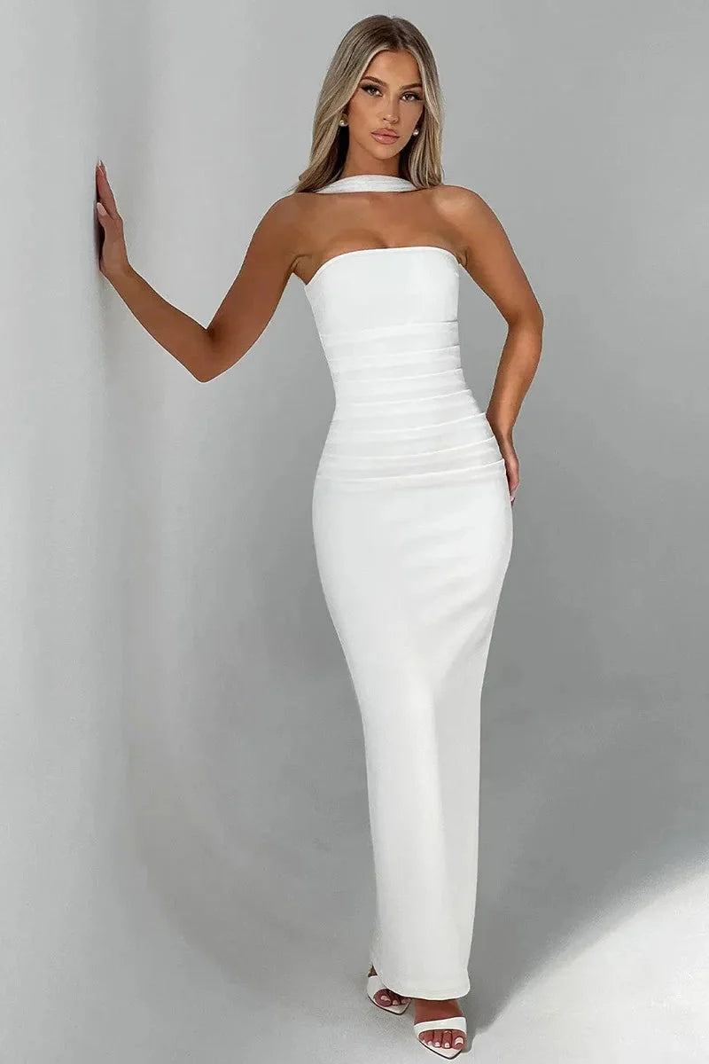 Strapless Off-shoulder Bodycon Backless Maxi Dress