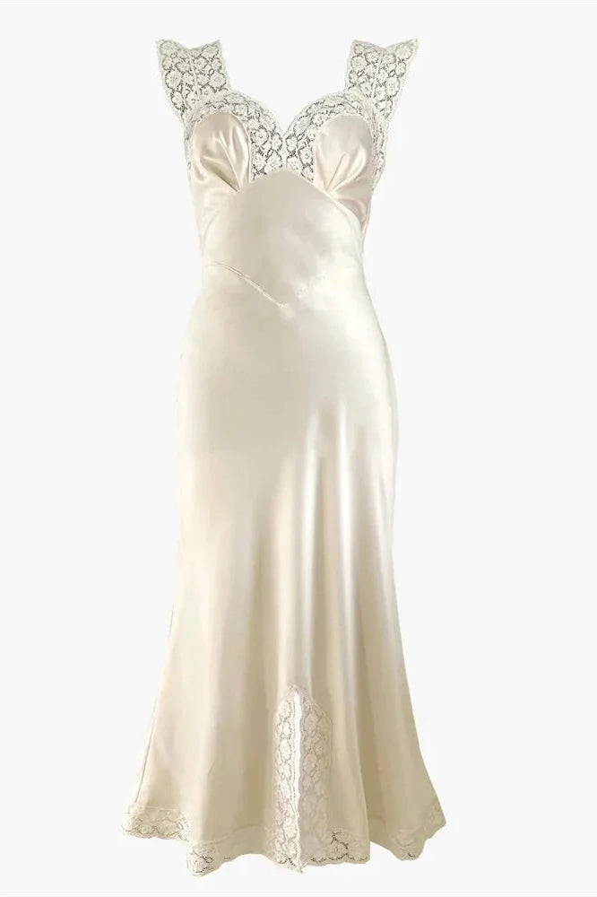 V-Neck Patchwork Sleeveless Lace-Up Maxi Dress