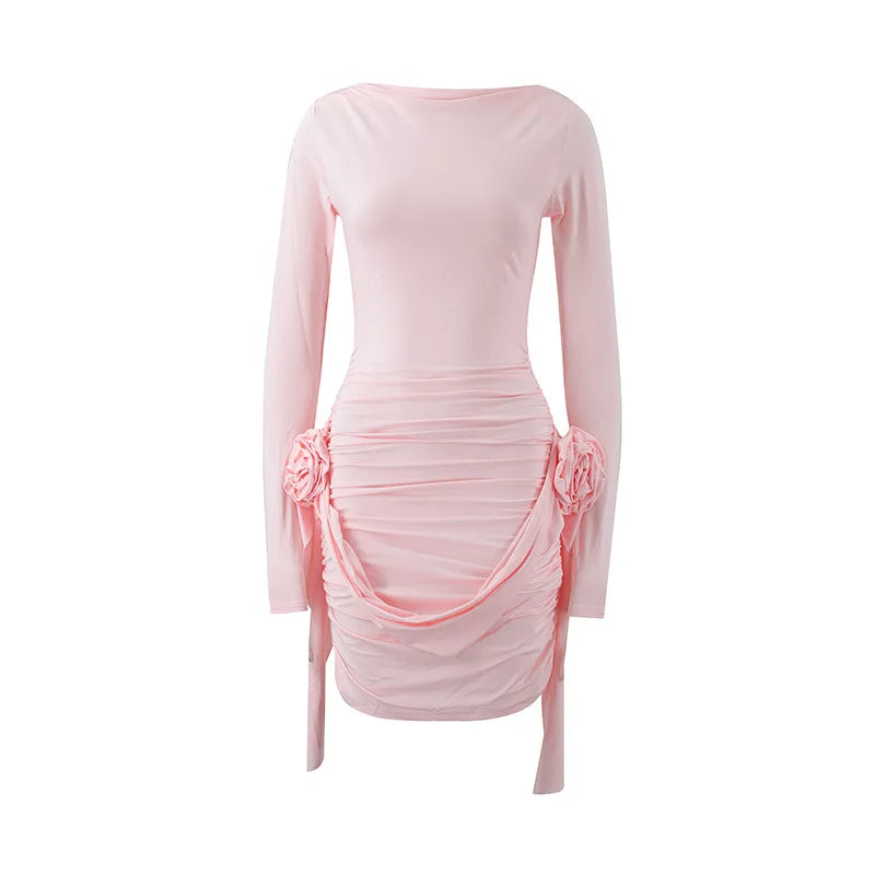 Floral Bodycon Long Sleeve Mini Dress