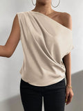 Haut Femme Asymétrique Épaule Dénudée – Top Moderne Élégant