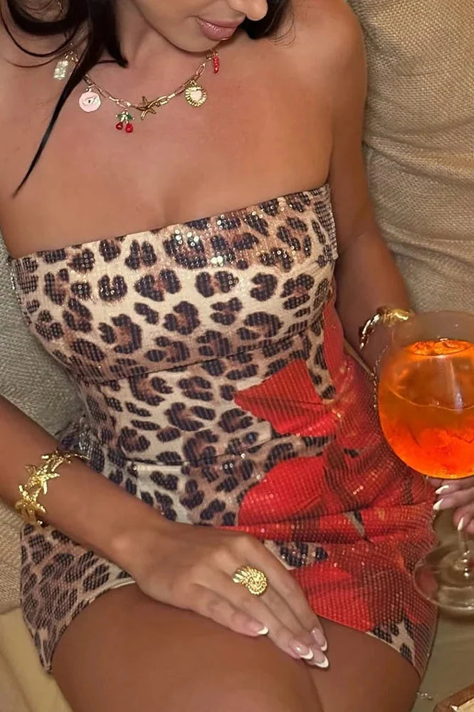 Off-Shoulder Strapless Sleeveless Backless Mini Dress