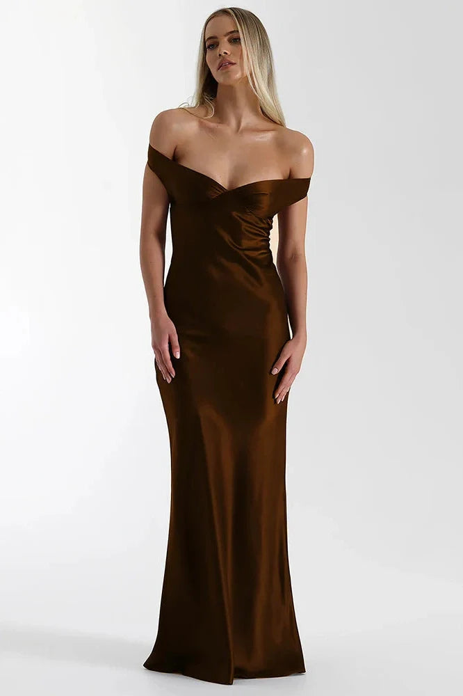 Off-Shoulder Backless Strapless Sleeveless High Waist Maxi Dress
