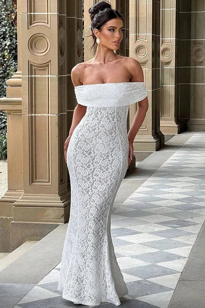 Hollow Out Off-Shoulder Strapless Backless Sleeveless Maxi Dress