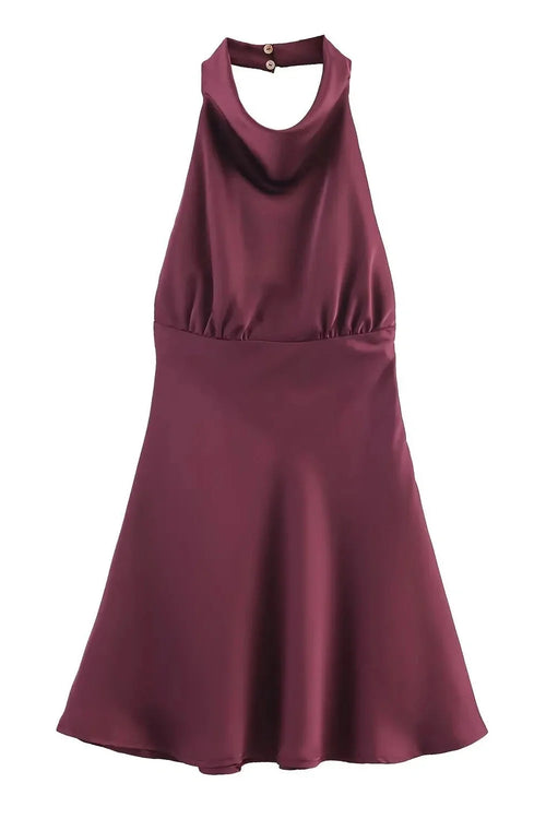 Backless Patchwork High Waist Mini Dress