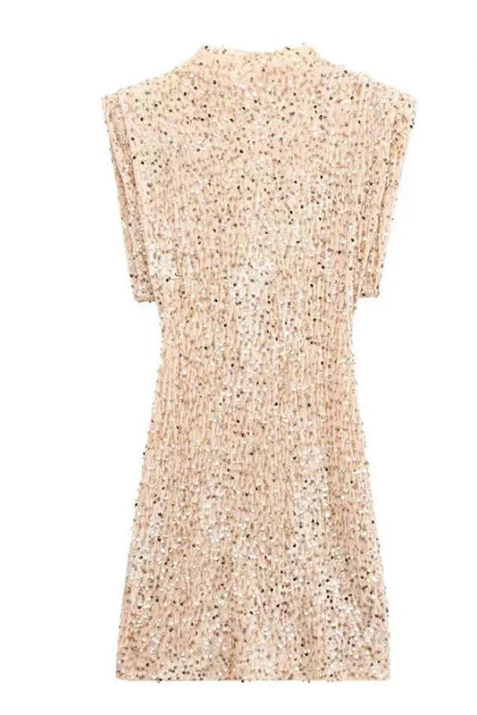 Elegant Hollow Out Sleeveless Slim High Waist Mini Dress