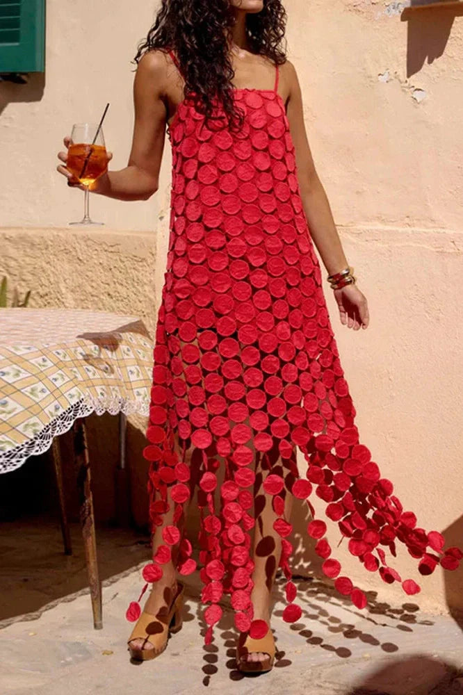 Hollow Out Backless Sleeveless Maxi Dress
