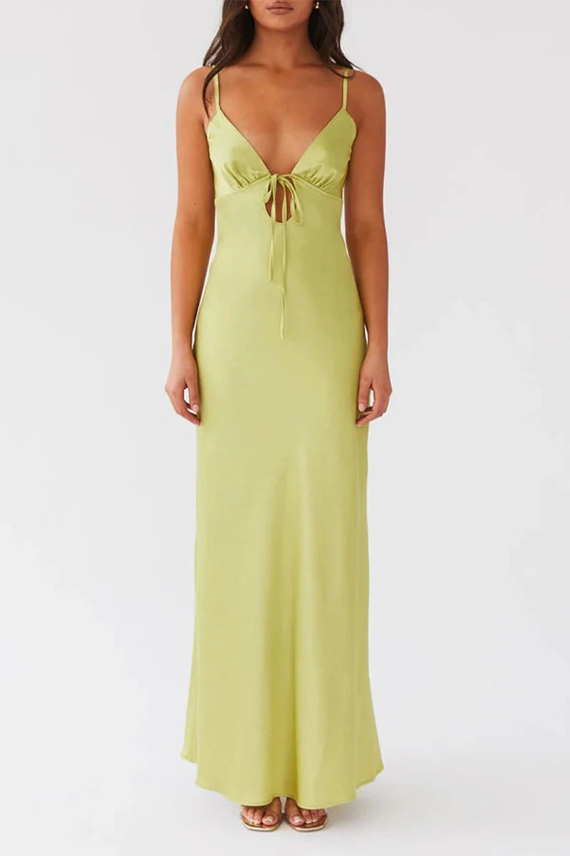 Sleeveless Tie-Up Backless Maxi Dress