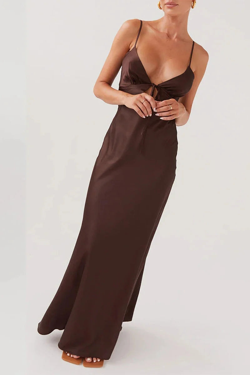 Sleeveless Tie-Up Backless Maxi Dress