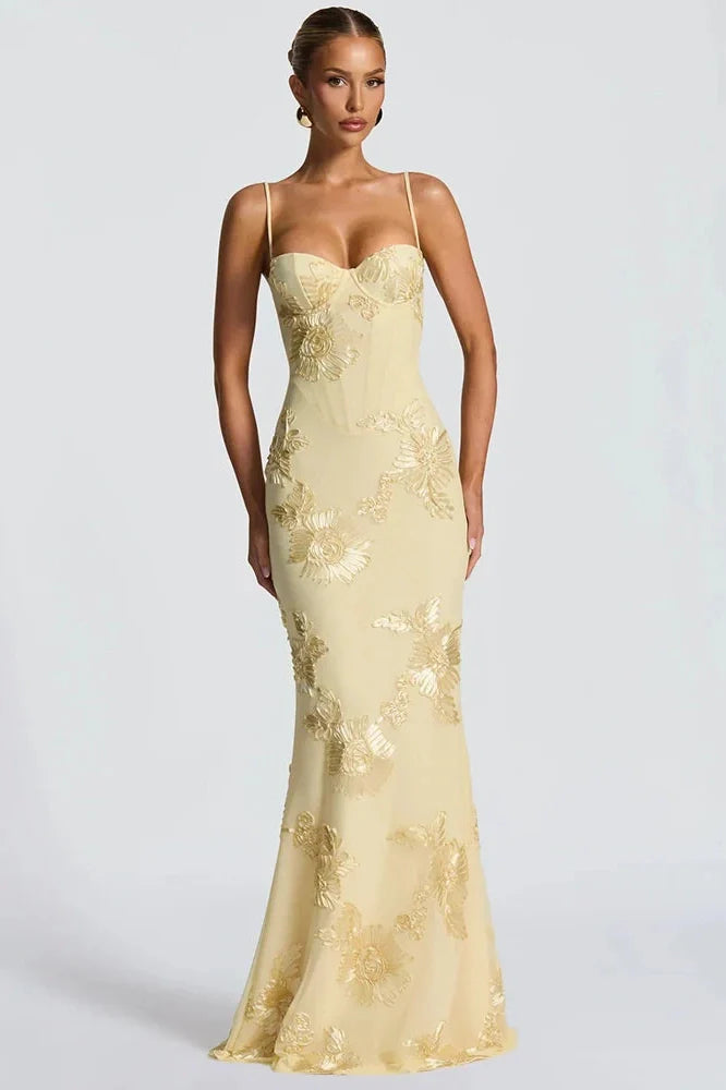 Spaghetti Strap Backless Sleeveless Bodycon Maxi Dress