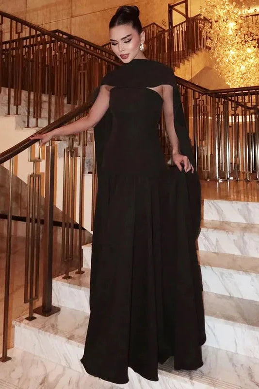 Elegant Strapless Lace Up Slim High Waist Maxi Dress