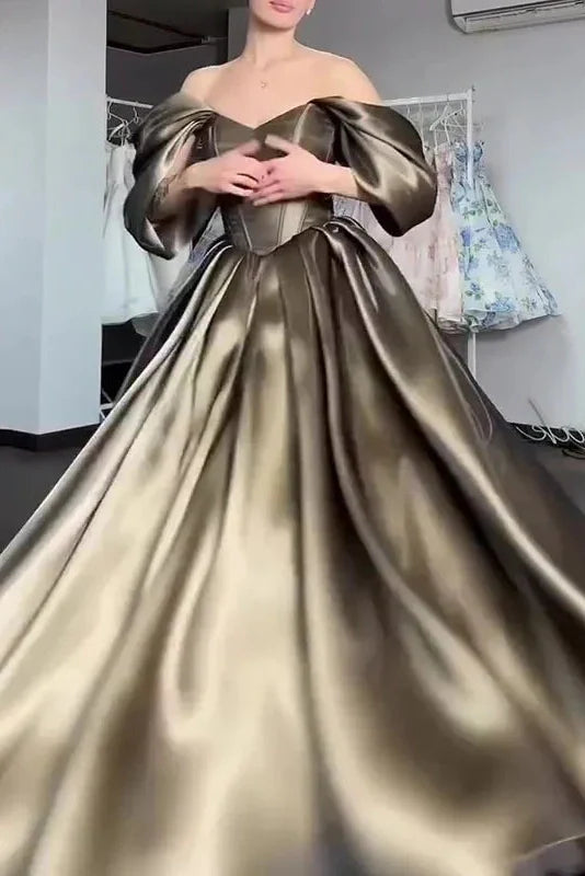 Off Shoulder Printed High Waist Pleated Maxi Dress