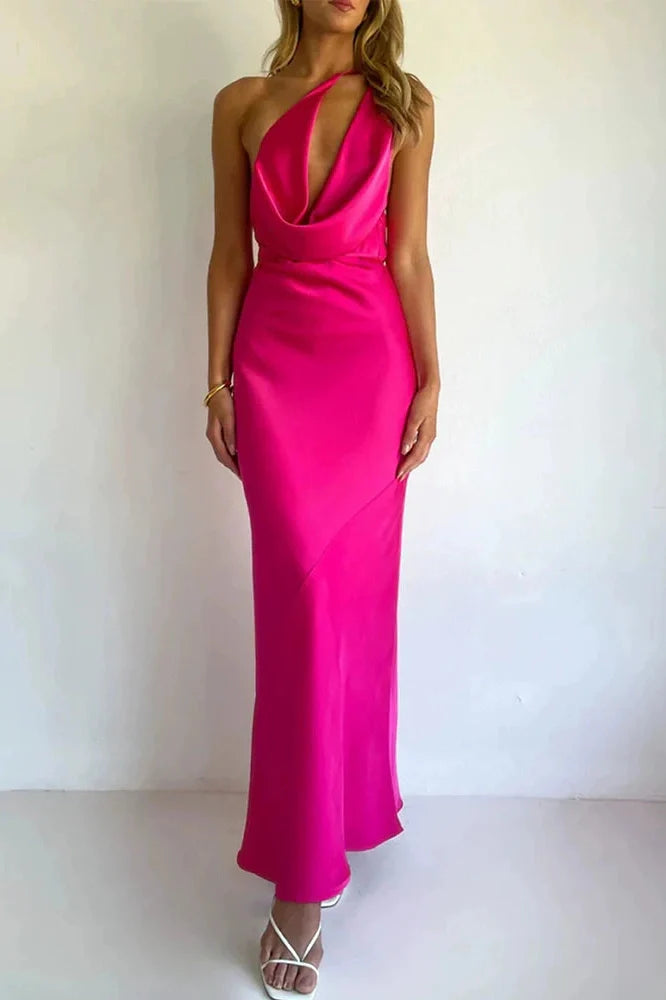 Hollow Out Backless High Waist Slim Maxi Dress
