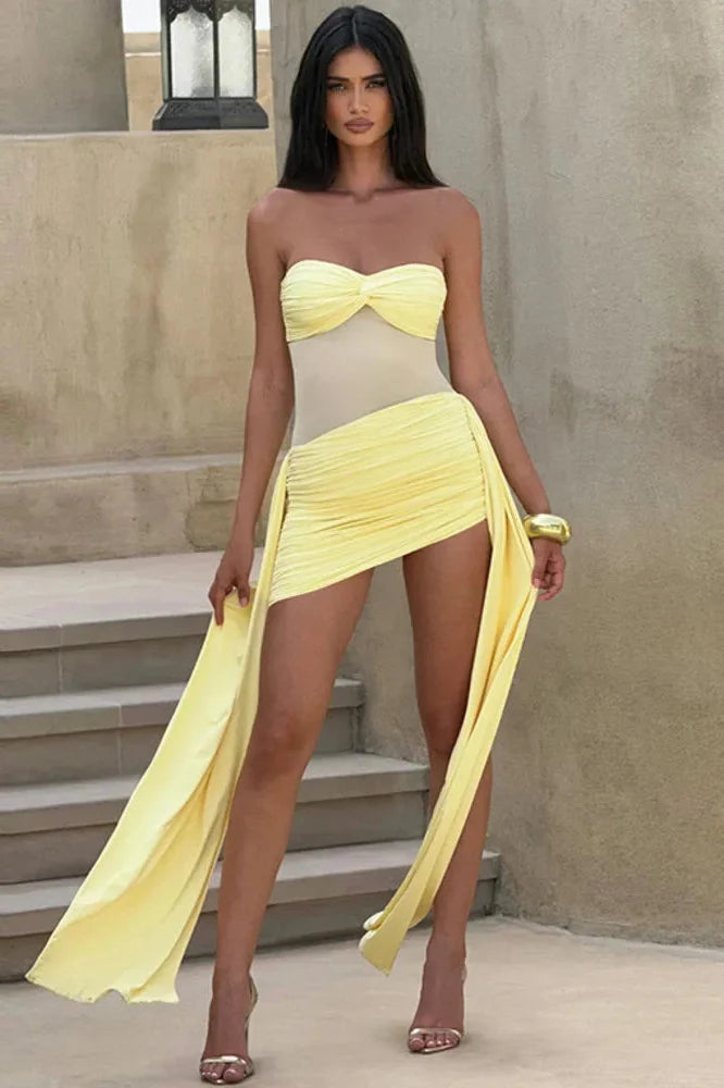 Off-Shoulder Strapless Sleeveless Backless Mini Dress