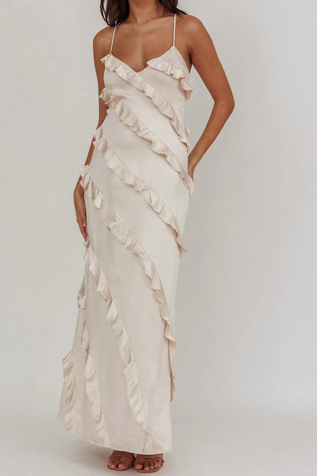 Sleeveless Spaghetti Strap Maxi Dress