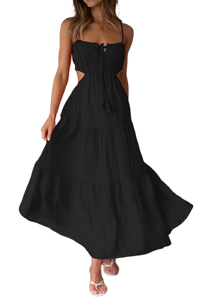Elegant Sleeveless High Waist Midi Dress